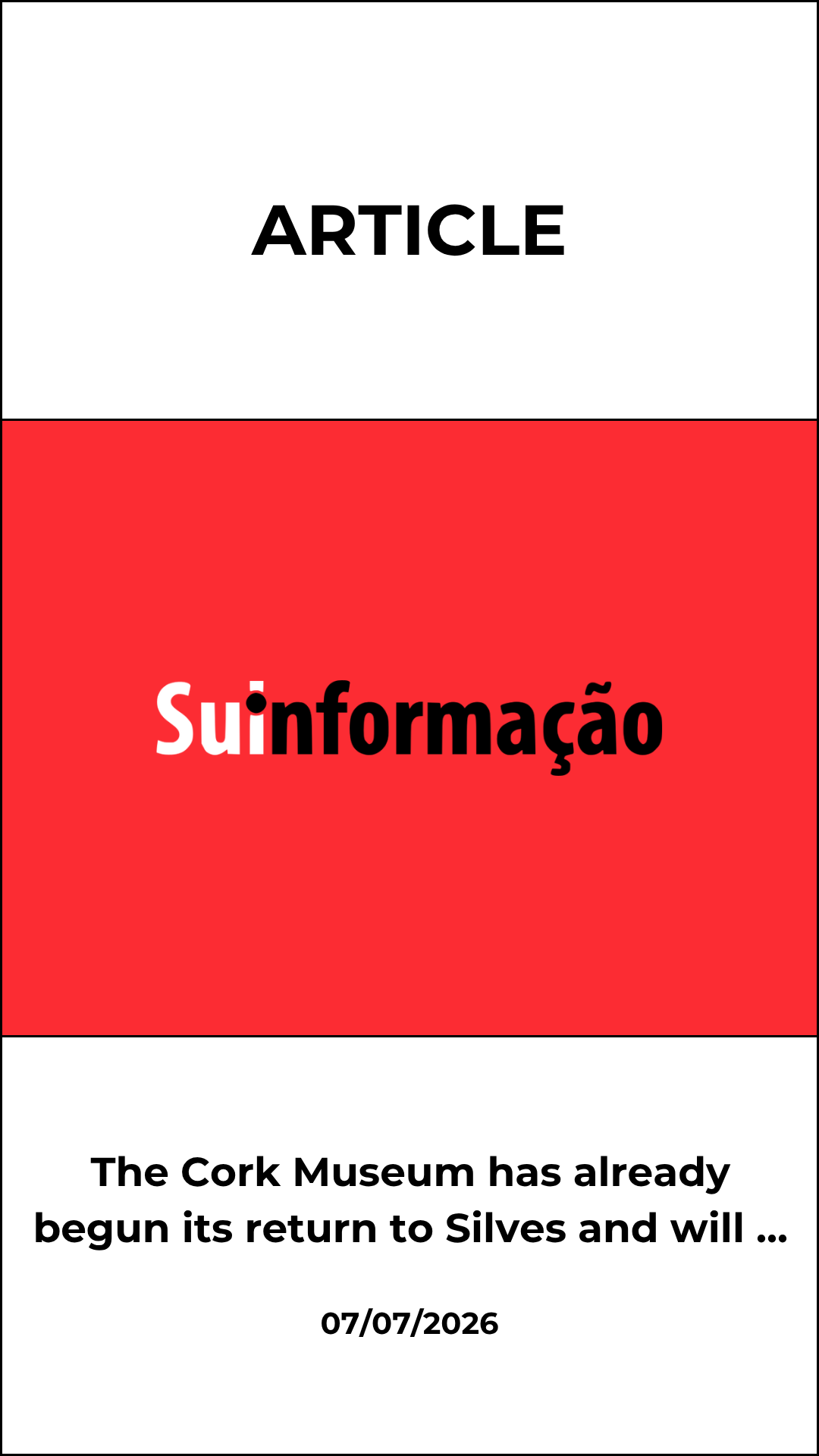 The Cork Museum has already begun its return to Silves and will remain open "forever".