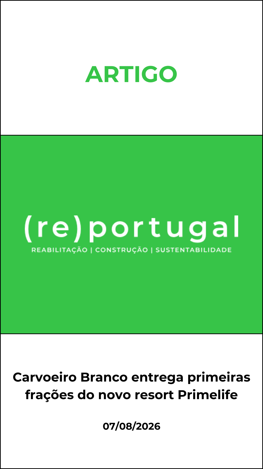 Carvoeiro Branco entrega primeiras frações do novo resort Primelife
